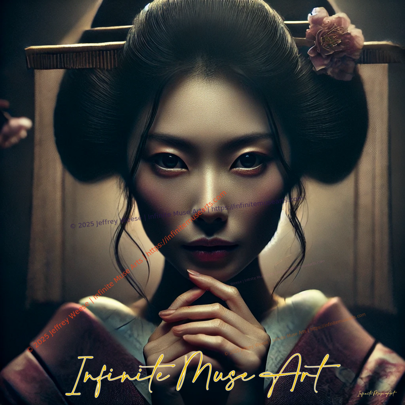Whispers of the Chrysanthemum Veil: A Portrait of Grace and Mystery