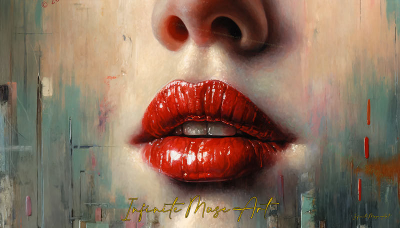 Beauty in Bleeding - Scarlet Whispers: A Vivid Portrait of Sensual Allure and Emotional Depth