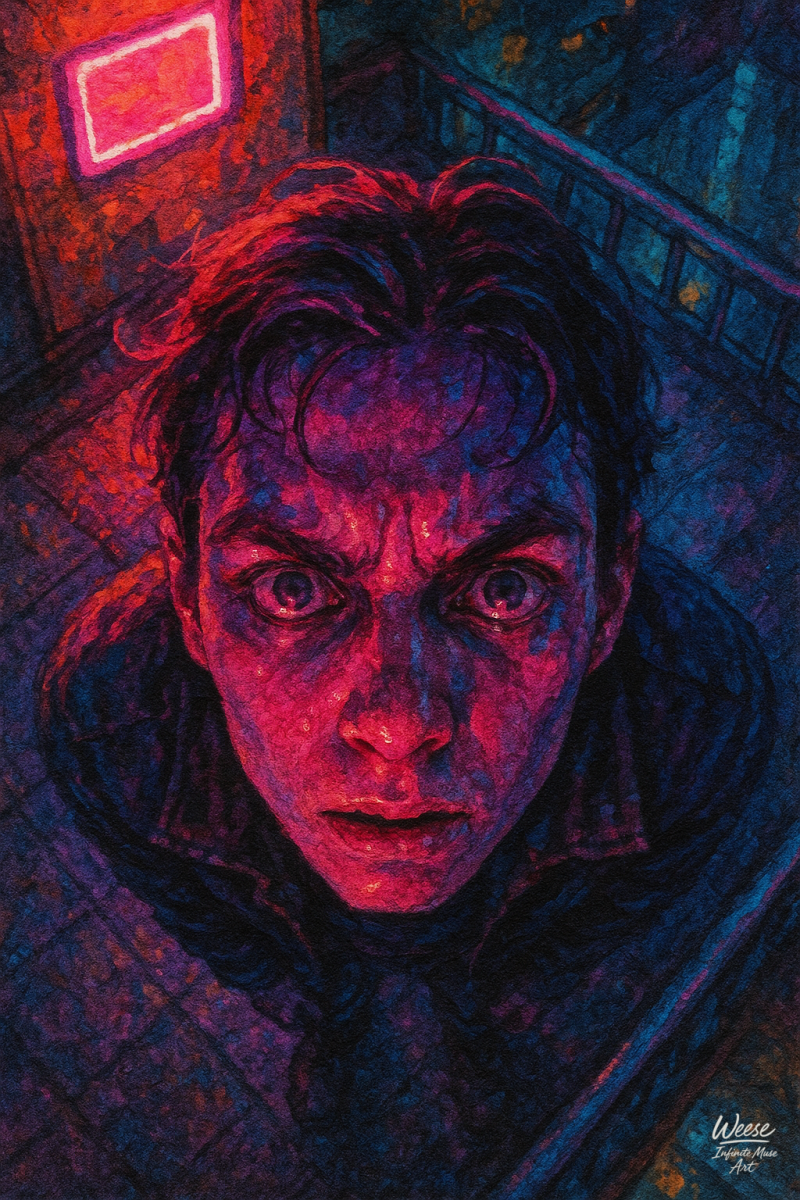 Through Neon Shadows: A Portrait of Unrest