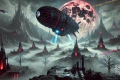 The Crimson Dirigible: Descent Over Ashen Spires