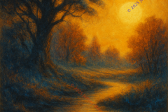 Twilight Beneath the Amber Sky