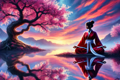 Meditation Under a Celestial Bloom