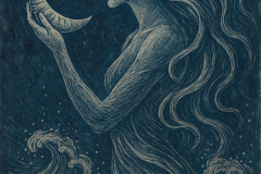 Waves Beneath the Crescent: The Muse of Tides and Stars