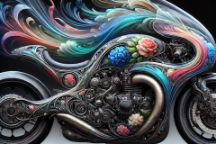 Floral Velocity: Symphony of Steel and Bloom
