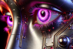 Neon Sentience: The Luminous Gaze of Future Consciousness