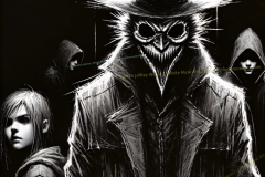 The Watchful Grabber: A Haunting Vision of Shadows and Fear