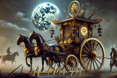Moonlit War Chariot of the Shogun: A Journey Through Feudal Dreams