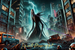 The Wraith of Neon Ruin: A Dystopian Reaper Rises Amidst Urban Collapse