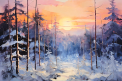 Frozen Dawn of Whispering Pines