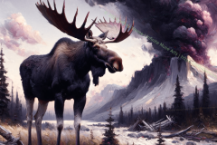 Gentle Moose Amid Chaos