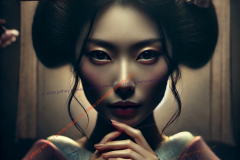 Whispers of the Chrysanthemum Veil: A Portrait of Grace and Mystery