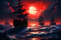 Crimson Voyage: An Ode to the Mariner’s Resolve