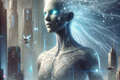 Ascension of the Cyber Muse: A Visionary Fusion of Humanity and Technology