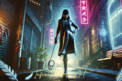 Cybernetic Sentinel: A Bold Fusion of Gothic Elegance and Cyberpunk Rebellion