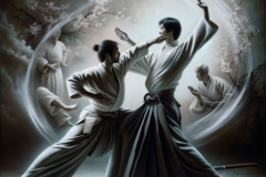Eternal Echoes: A Martial Dance Under Cherry Blossoms