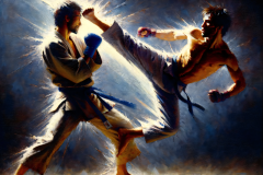 Ethereal Clash: Dynamic Martial Arts Duel
