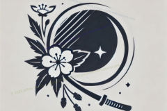 Moonlit Blade: Harmony in Steel and Petals