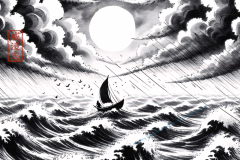 Moonlit Tempest: Sailor's Solitude