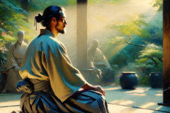 Serenity in the Dojo: A Harmonious Blend of Meditation, Nature, and Ethereal Light