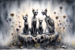 Nine-Lives Nocturne: A Quiet Dance of Life and Decay