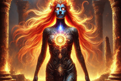 Ember Crowned: Cosmic Goddess of Flame and Void