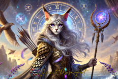 Celestial Huntress of Mystical Realms: A Divine Fusion of Fantasy and Cosmic Elegance