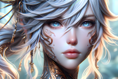 'Mystic Whisper – Azure Elegance No. 023': A Celestial Vision of Grace and Mystical Beauty