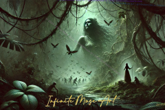 'The Whispering Grove: Guardian of the Abyss' – A Surreal Fusion of Myth and Nature
