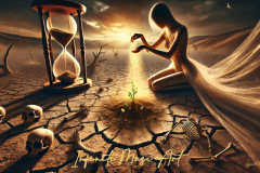 Rebirth in the Sands of Time: A Surreal Journey Through Life, Death, and Renewal