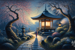Lantern Light in the Sakura Garden