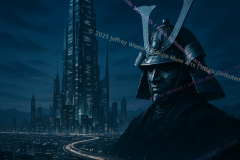 Sentinel of the Neon Shōgun: A Samurai's Watch Over the Future Metropolis
