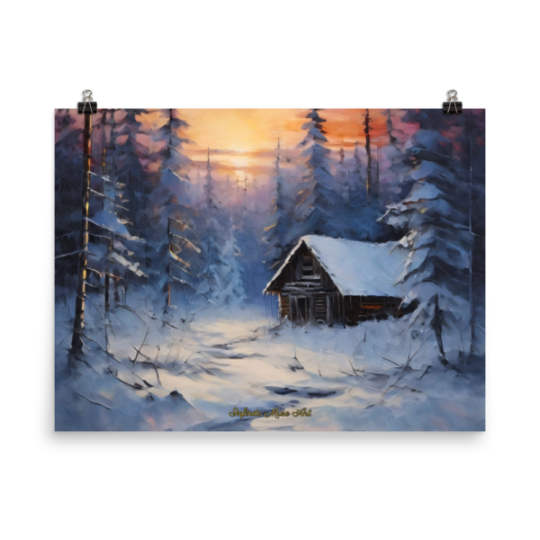 Morning's Cold Kiss - North Country Winters Slumbering Shelters Japanese Poster Print 18x24