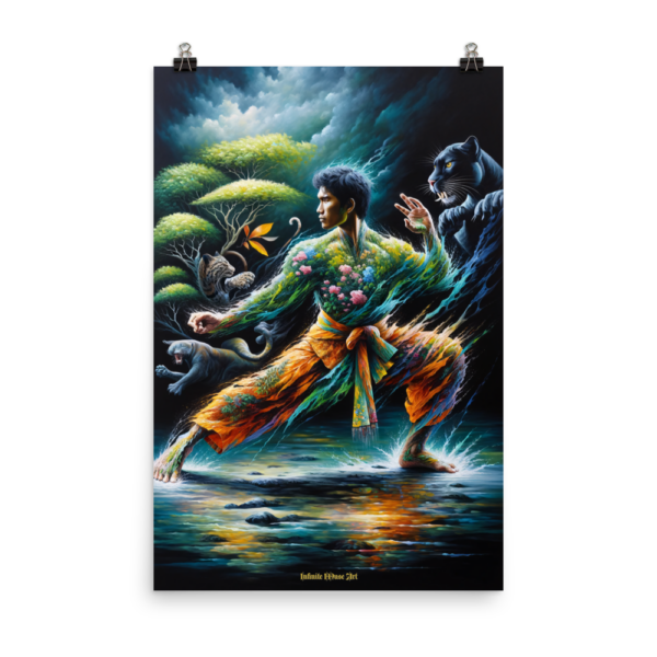 Elemental Warrior Nature's Dance - Japanese Poster-Paper Print 24x36