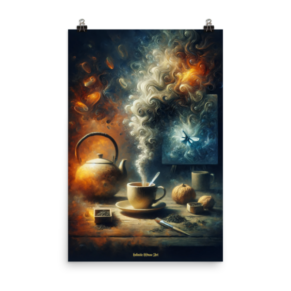 Whispers of Steam - Mystical Tea Ceremony Art Print 24x36