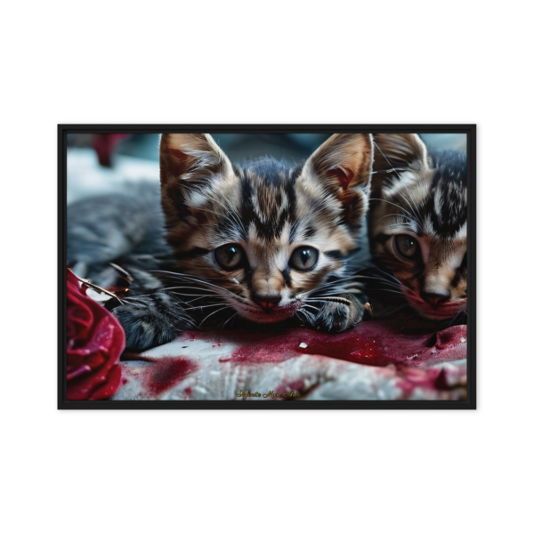 Cradle of Shadows - Whispers of Innocence Lost Framed Canvas Print 20in x 30in