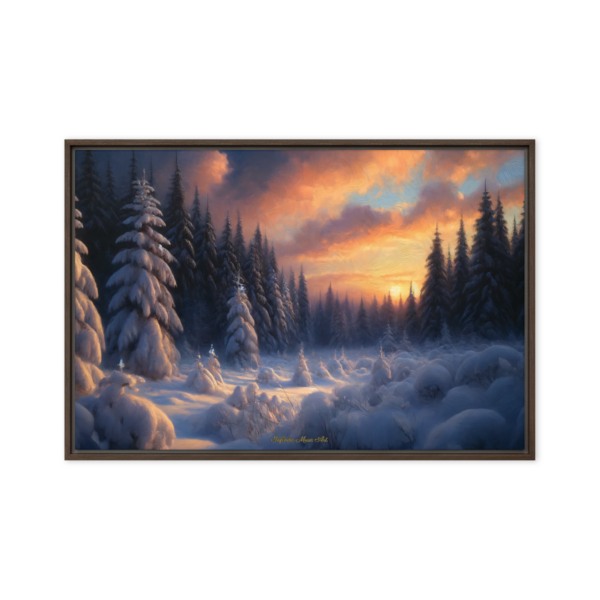 Sunset Whispers - North Country Winters Winter Solitude Canvas Print 24x36