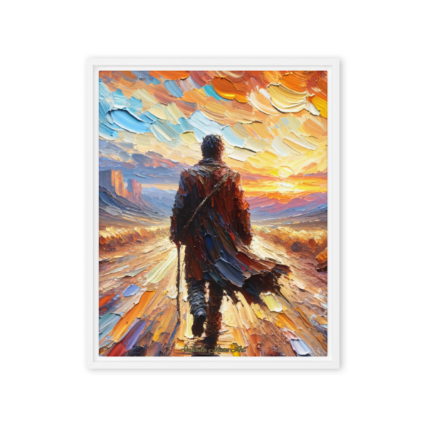 A Journey in Strokes - Vibrant Landscape Framed Canvas Print 16x20