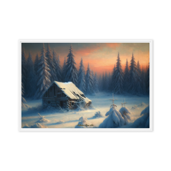 Twilight Serenity - North Country Winters Slumbering Shelters Canvas Print 24x36