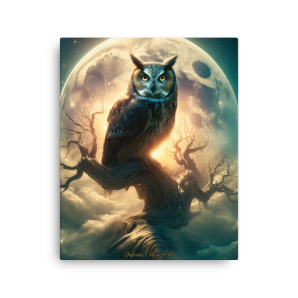 Twilight Sovereign - Majestic Owl Canvas Print 16x20