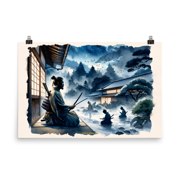 Moonlit Mastery - Traditional Japanese Martial Arts Poster 24x36