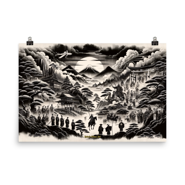 Japanese Historical Samurai Art Print - Legends of the Rising Sun (24x36 inches) - Infinite Martial Arts Collection