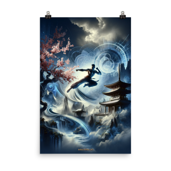 Zen Warrior's Flight: 24x36 Japanese Poster-Paper Print Featuring Martial Arts Serenity