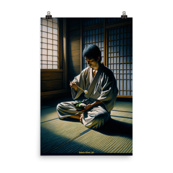 Quietude in the Morning Light: 24x36in Zen Meal in Serenity