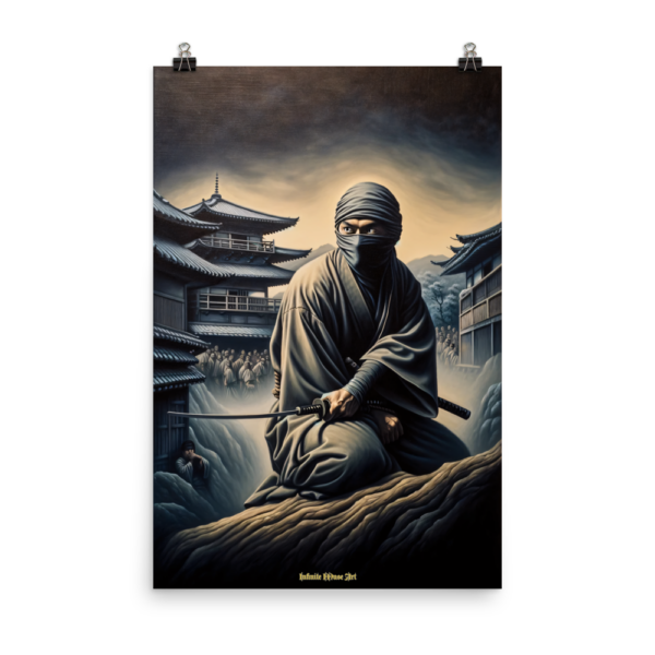 Watcher in the Shadows – 24x36in Japanese Ninja Art Print on Poster Paper