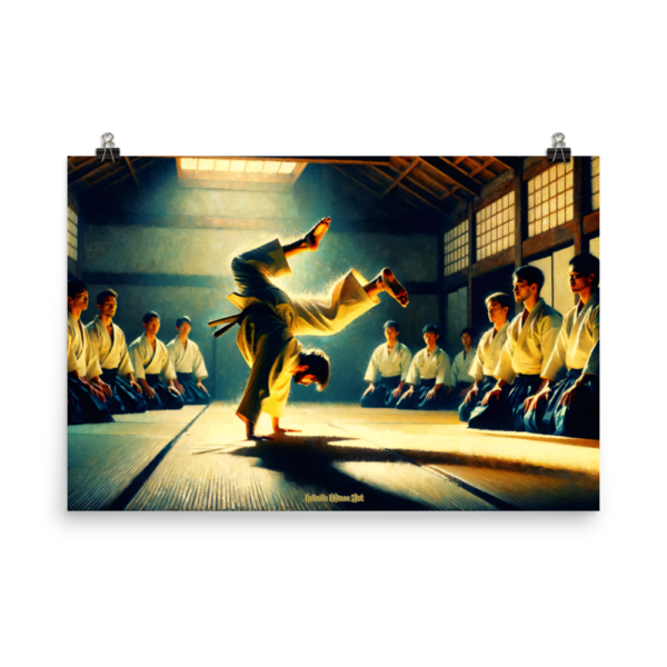 Mastery of Motion: Traditional Japanese Ukemi Art Print 24x36