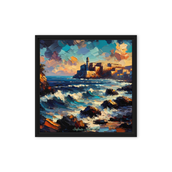 Sunset over the Citadel - 16x16in Framed Canvas Print