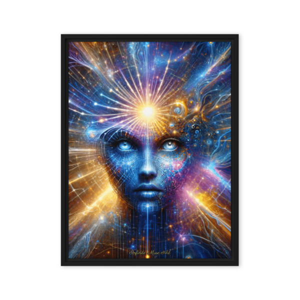 Cosmic Sentience - 18x24in Premium Framed Canvas Print