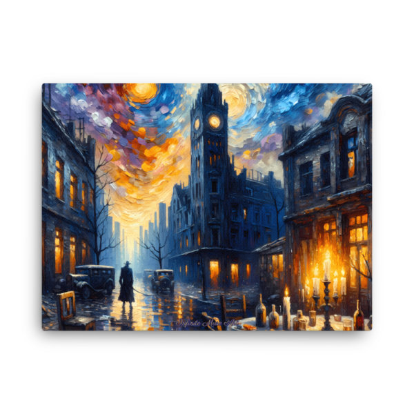 Twilight Symphony in the City - Frameless Canvas Art Print (18x24 inches)