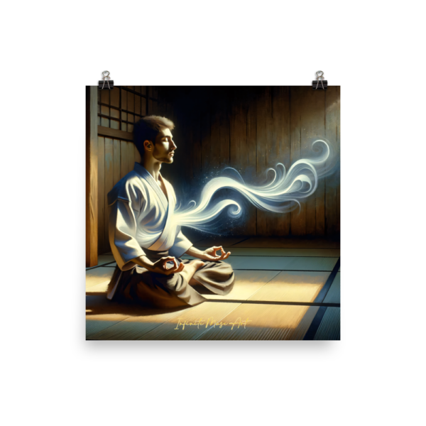 Breath of Tranquility - Japanese Meditation Art Print 18x18in