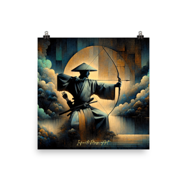 Eternal Archer: Mystical Samurai Art Print (18x18-inches)